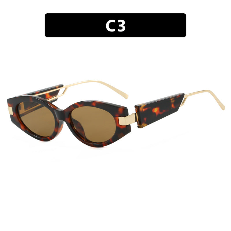 Damen elegante Cat-Eye Sonnenbrille mit goldenen Akzenten Brehn