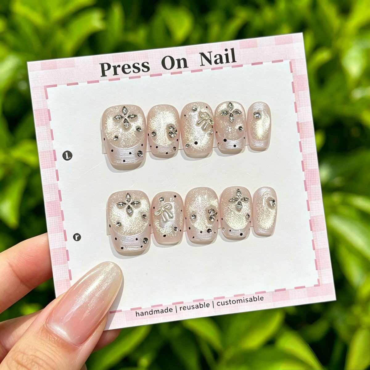 Anpassbare Glitter-Akzent Press-On Nägel