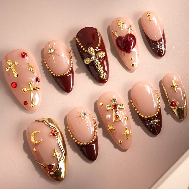 Dekorativer Nagelkunst-Set mit Edelstein- und Kristallelementen Brehn