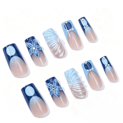 Premium Floral Design Press-On Nails Brehn