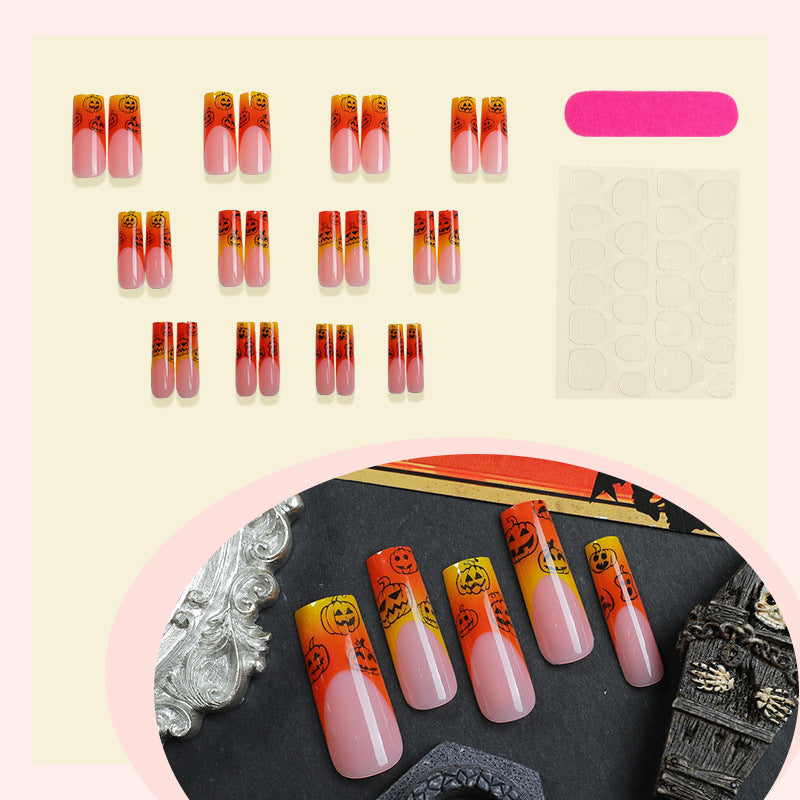 Kunstnagelset mit Halloween-Motiv und Glitzer Brehn