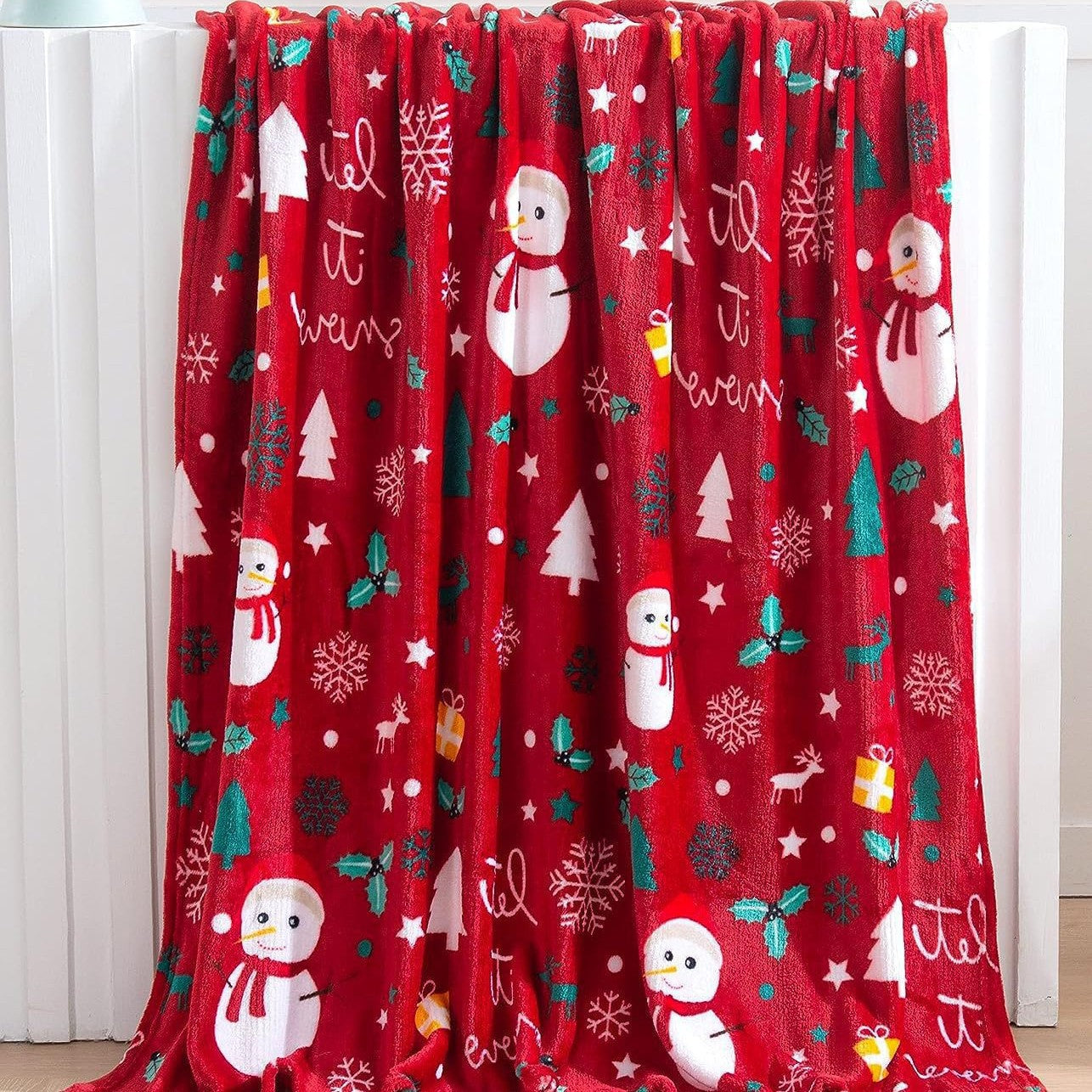 Festliche Santa-Themen Plüsch-Fleece-Decke