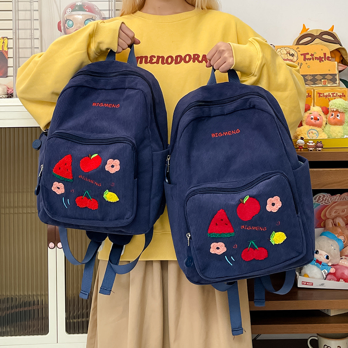 Stylische Bestickte Obstmuster Rucksack Brehn
