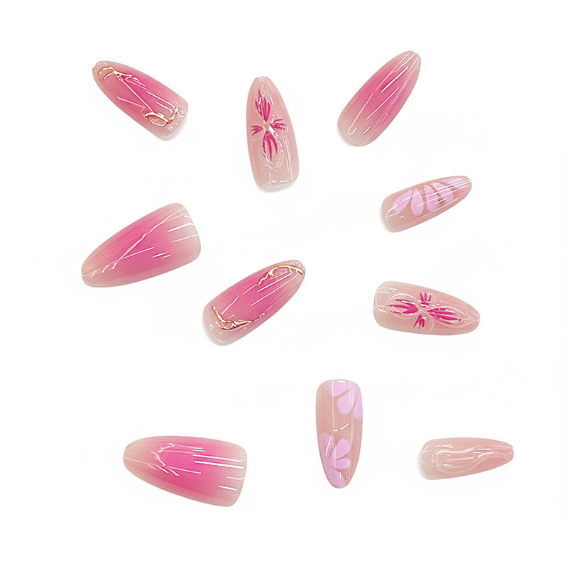 Künstlerisches florales Ombre Drucknagel-Set Brehn