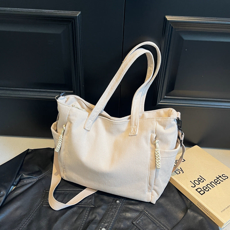 Multi-Pocket Canvas Tote Bag Brehn