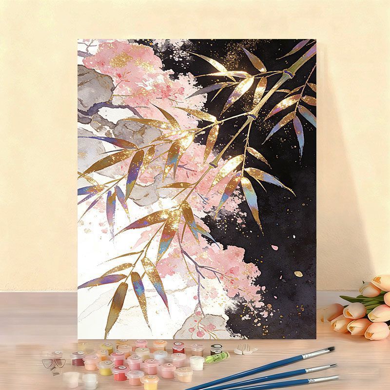 Elegantes Blumenaquarell-malen nach Zahlen Leinwand Kunstset Brehn