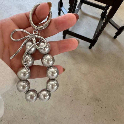 Elegante Perlen- und Silber-Schlüsselanhänger Halter Brehn