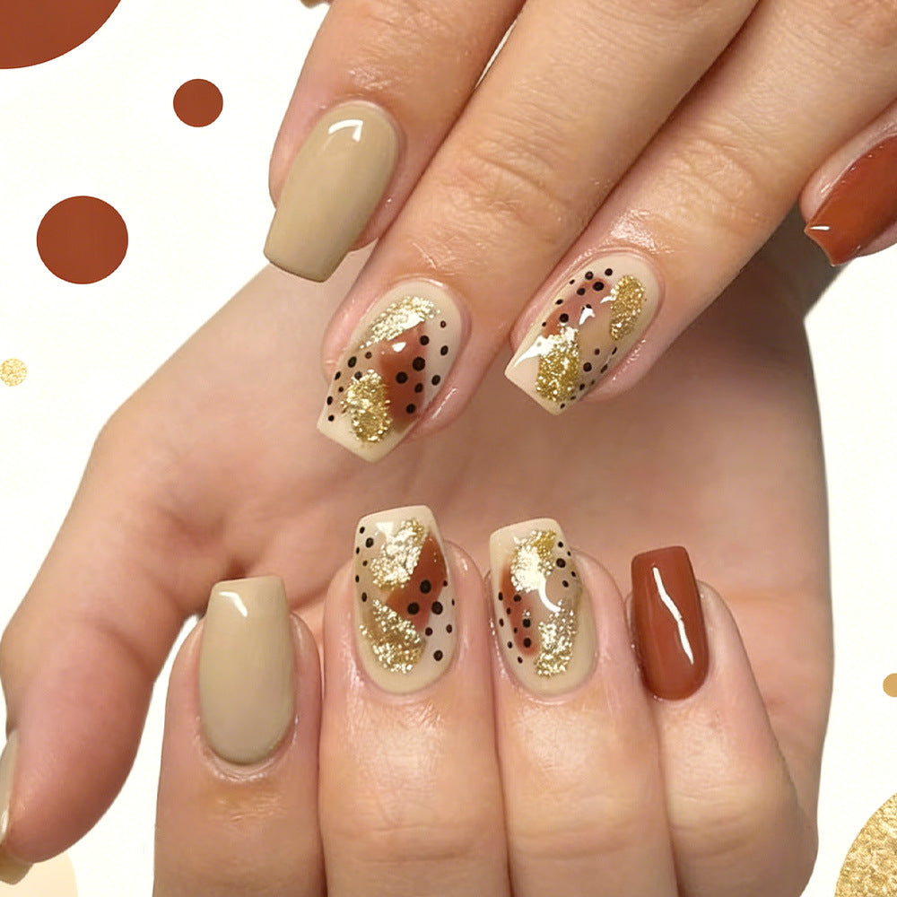 Künstlerisches geometrisches Muster Press-On Nagelset Brehn