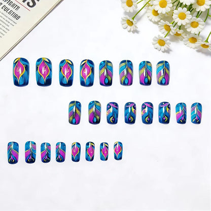 Feder-inspiriertes Kunstnagel-Wraps Brehn