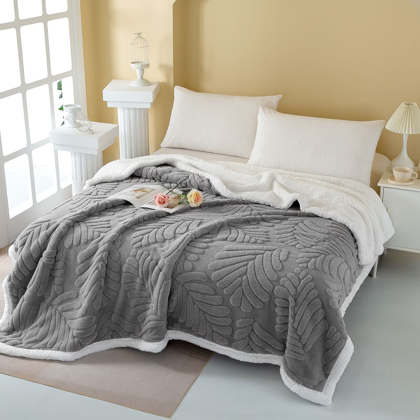 Gemütliche Fleece-Wurfdecke Brehn