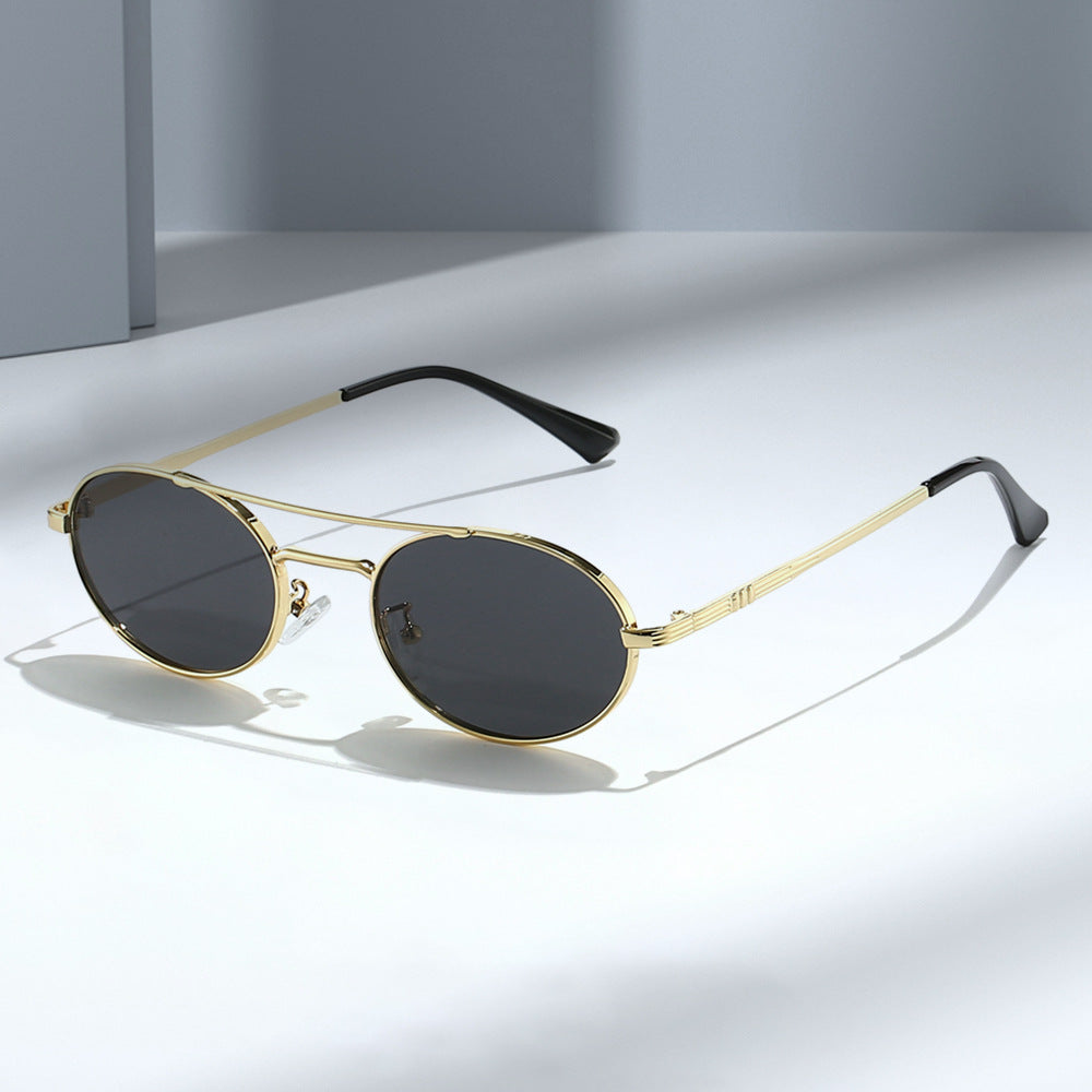 Damen Modische Oval-Sonnenbrille im minimalistischem Design Brehn