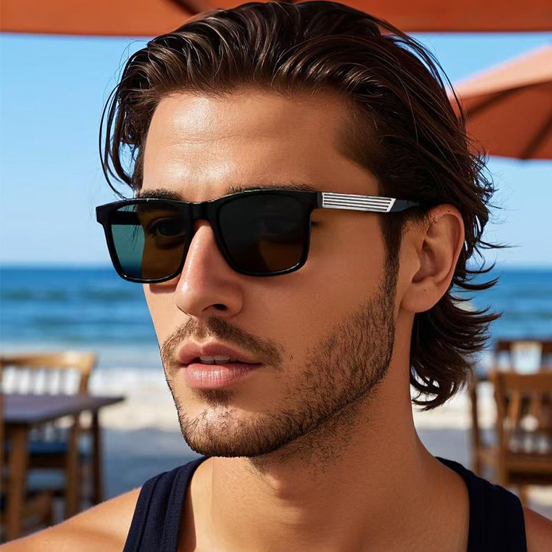 Herren zeitgenössische quadratische Sonnenbrille Brehn