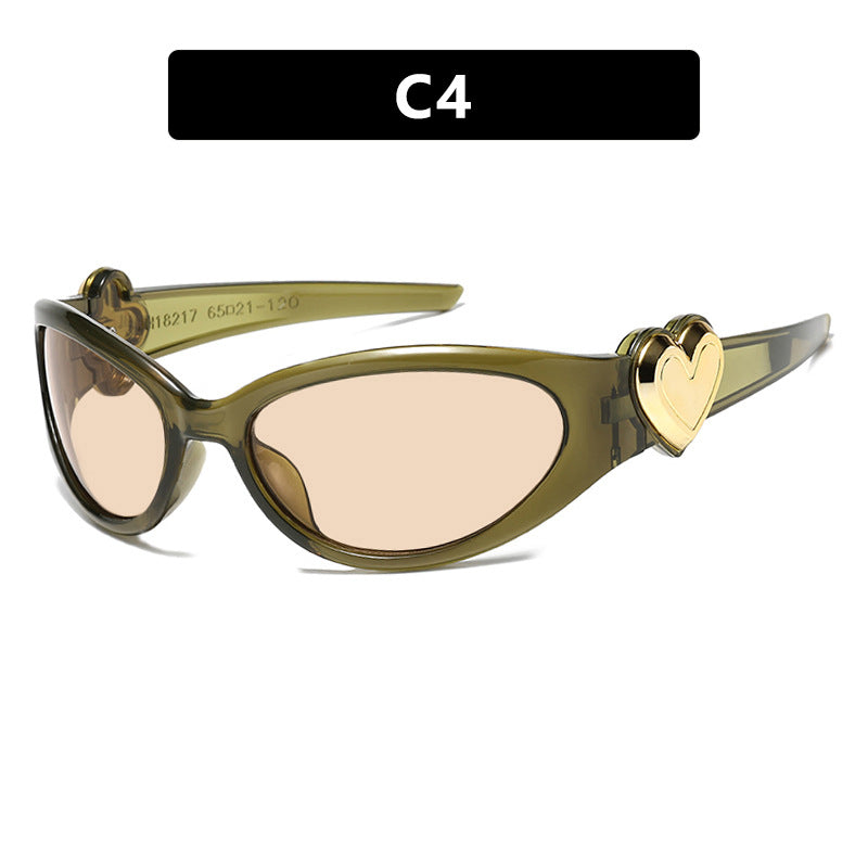 Damen modische Sonnenbrille mit herzförmigem Detail Brehn