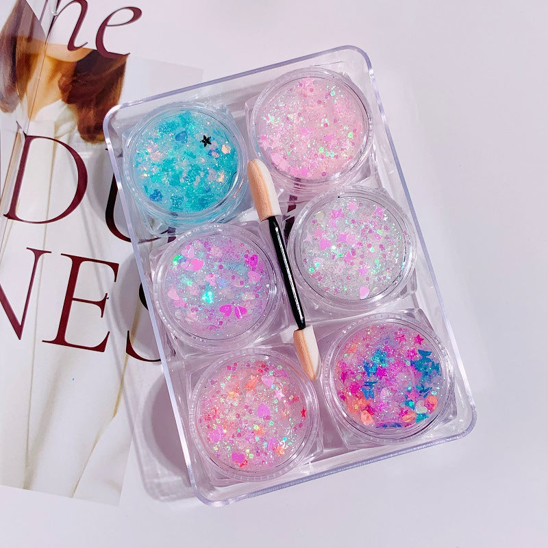 Kosmetische Glitzerflocken Set
