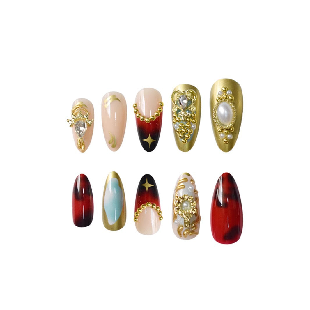 Luxus 3D Metallische Nagelkunst Erweiterungen Brehn