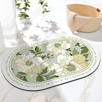 Florale inspirierende Badematte