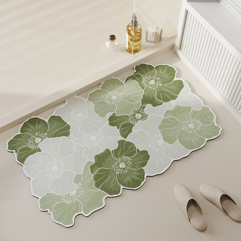 Dekorativer Floral-Muster-Badmatte