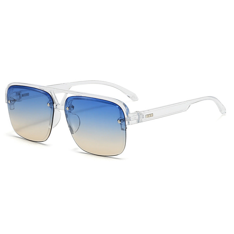 Damen modische quadratische Sonnenbrille mit transparentem Rahmen Brehn