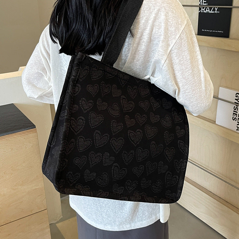 Herz-bestickte Utility Tote