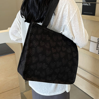 Herz-bestickte Utility Tote