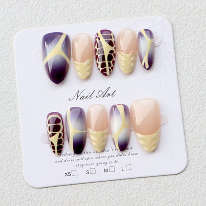 Künstlerisches gemustertes Press-On-Nagelset