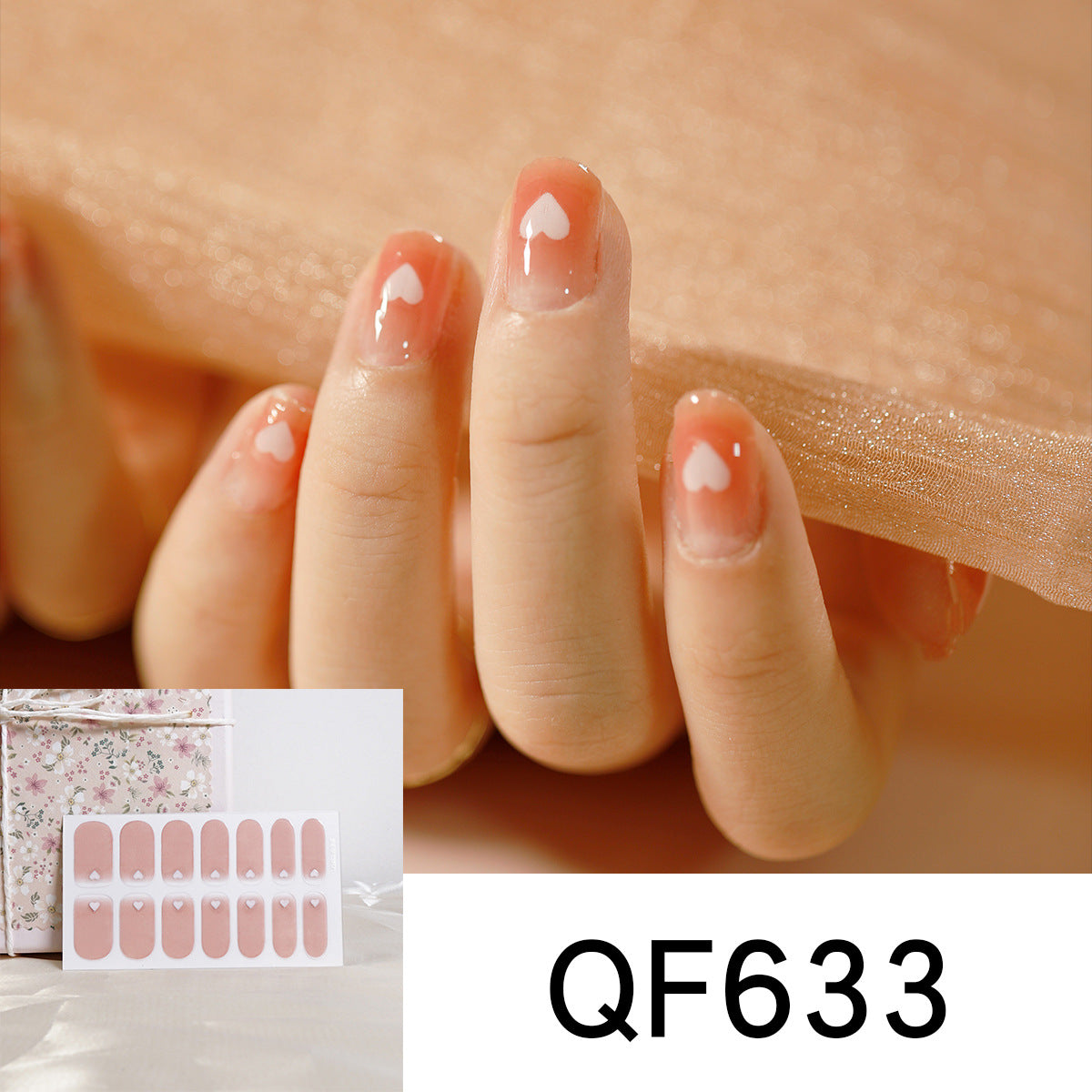 Künstliche Nagelgestaltung mit Herz-Motiv Brehn