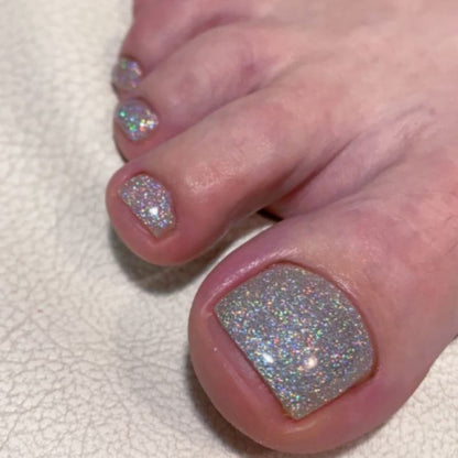 Glitzernde Press-On Zehennägel Brehn