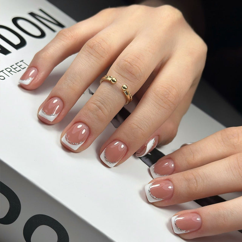 Elegante Lange Press-On Nägel Set mit Künstlerischen Spitzen Brehn