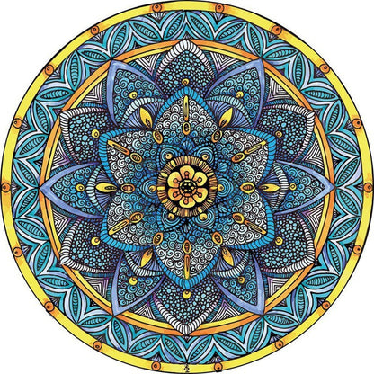 Kreisförmiger Vintage Blumenbereichsteppich Brehn