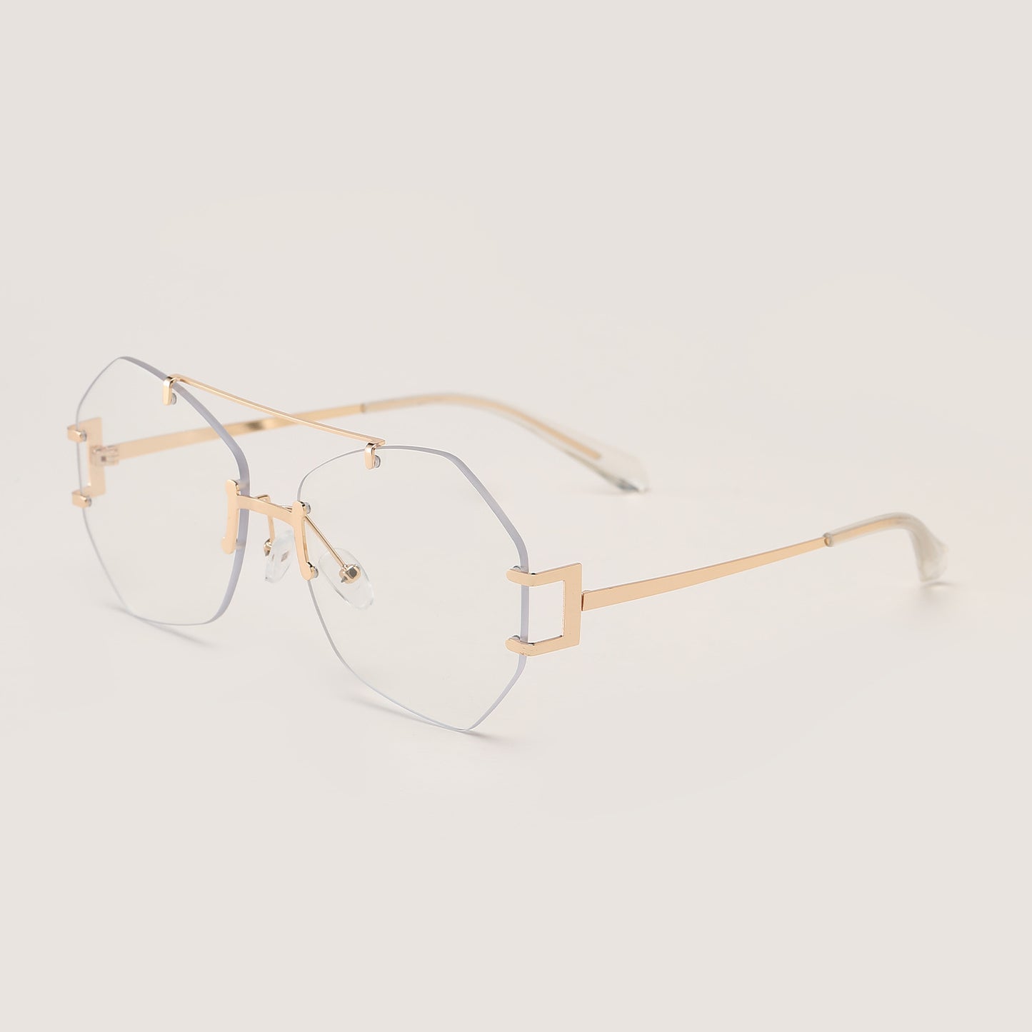 Damen modische achtkantige Sonnenbrille mit filigranem Metallrahmen Brehn