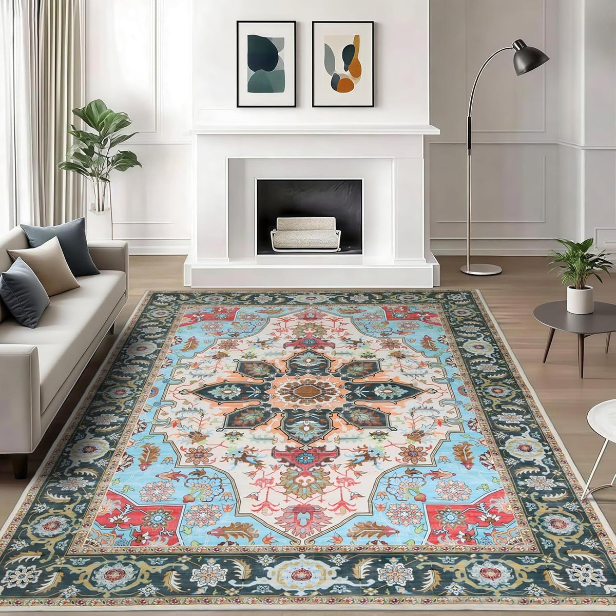 Vintage-inspirierter floraler Teppich