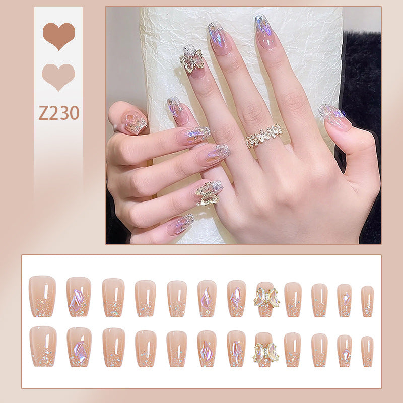 Kunstnagelset mit Glitzer- und 3D-Schmetterlingsverzierungen Brehn