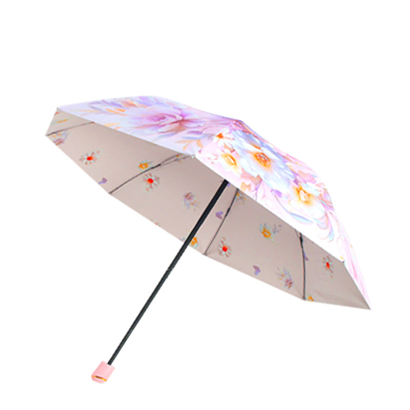 Damen eleganter Falt-Regenschirm mit floralen Motiven Brehn