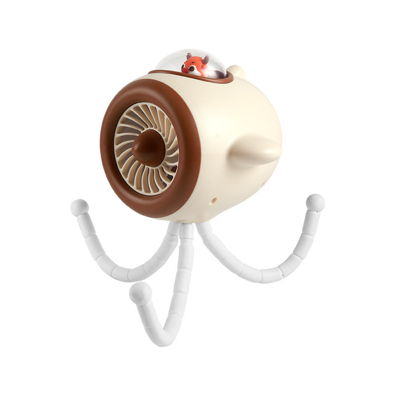 Unisex nan tragbarer Mini-Tischventilator mit biegsamen Standbeinen und wiederaufladbarem Akku Brehn