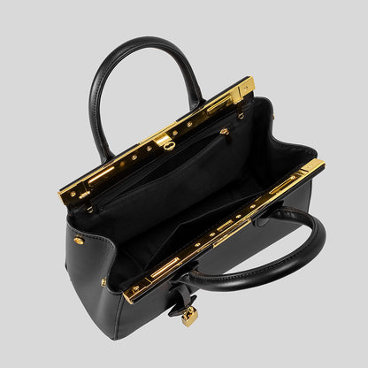 Strukturierte Leder-Handtasche