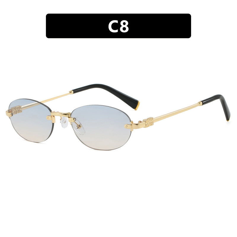 Damen modische Sonnenbrille mit ovalem Rahmen und edlen Akzenten Brehn