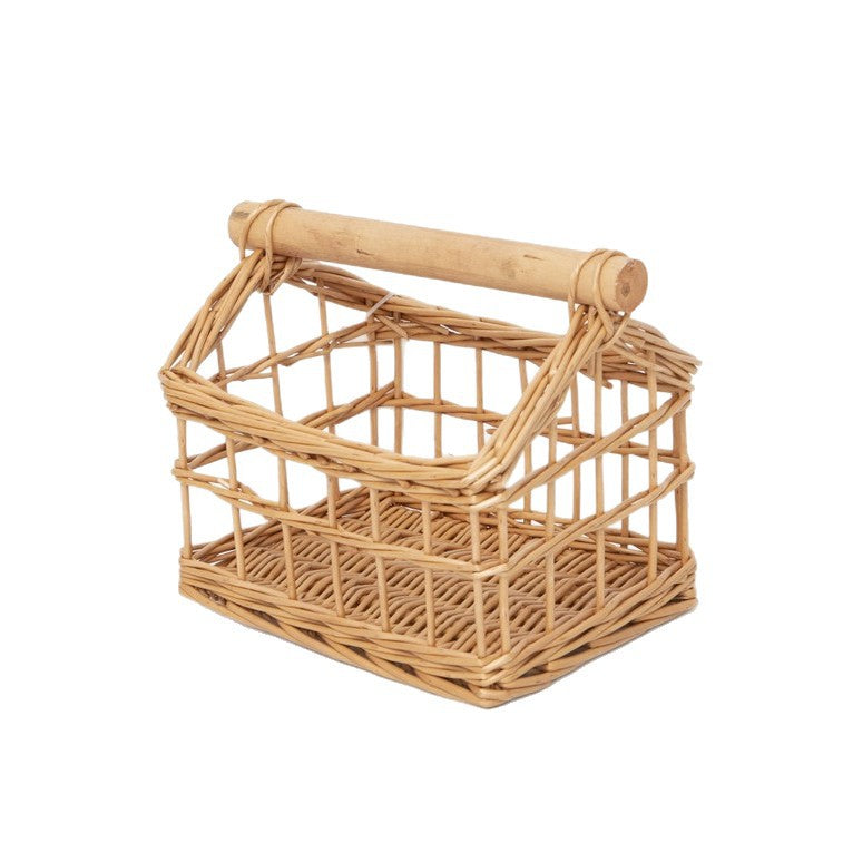 Handgefertigter Aufbewahrungskorb mit Holzgriff Brehn