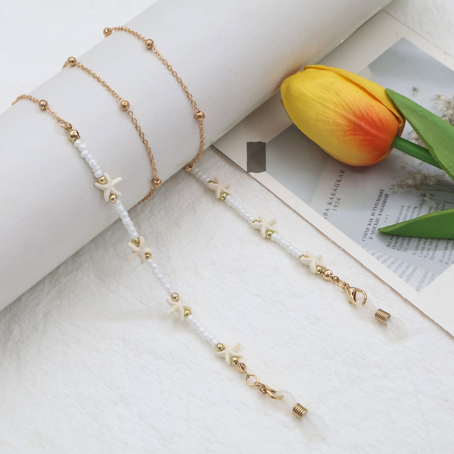 Strand-inspirierte Perlen-Brillenband Brehn