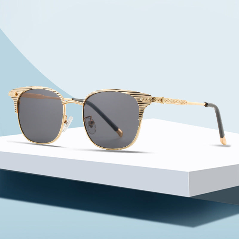 Damen Designer-Sonnenbrille mit luxuriösem Rahmen und verspiegelten Gläsern Brehn