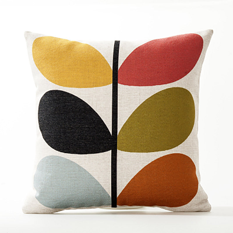 Quadratischer Zierkissenbezug im Retro-Scandi‑Stil mit zentralem Punktmotiv Brehn