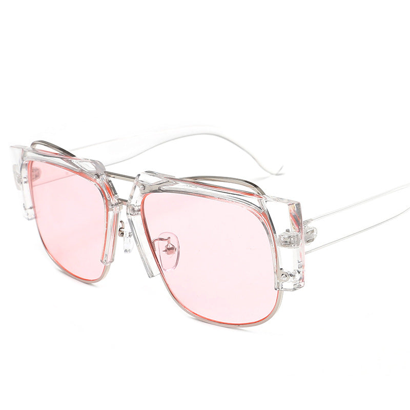Damen Modische quadratische Sonnenbrille mit einzigartigem Kettendesign Brehn