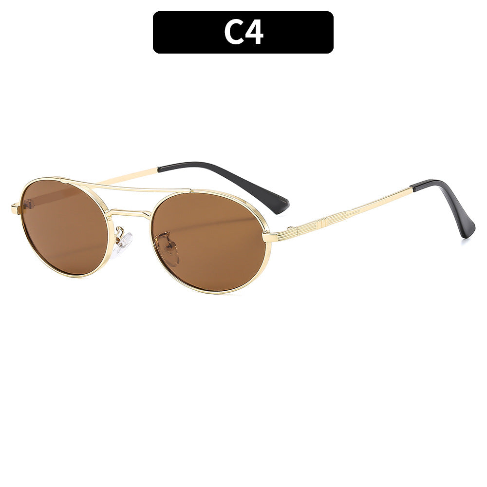 Retro-inspirierte ovale Sonnenbrille