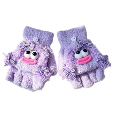 Niedliche Plüsch-Charakter-Fingerlose Handschuhe Brehn
