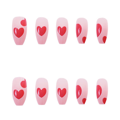 Herz-Design Press-On Nagel Set Brehn