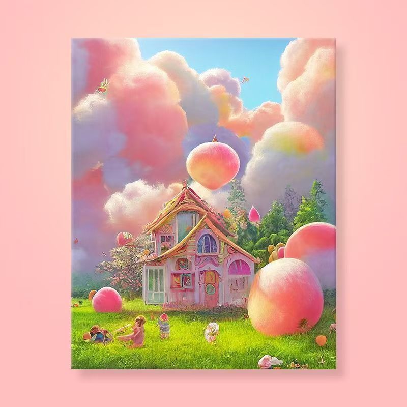 Verspielt Fantasie Landschaft Leinwand Kunst Brehn