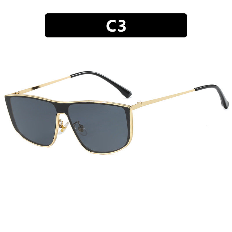 Damen elegante quadratische Sonnenbrille mit luxuriösem Metallrahmen Brehn