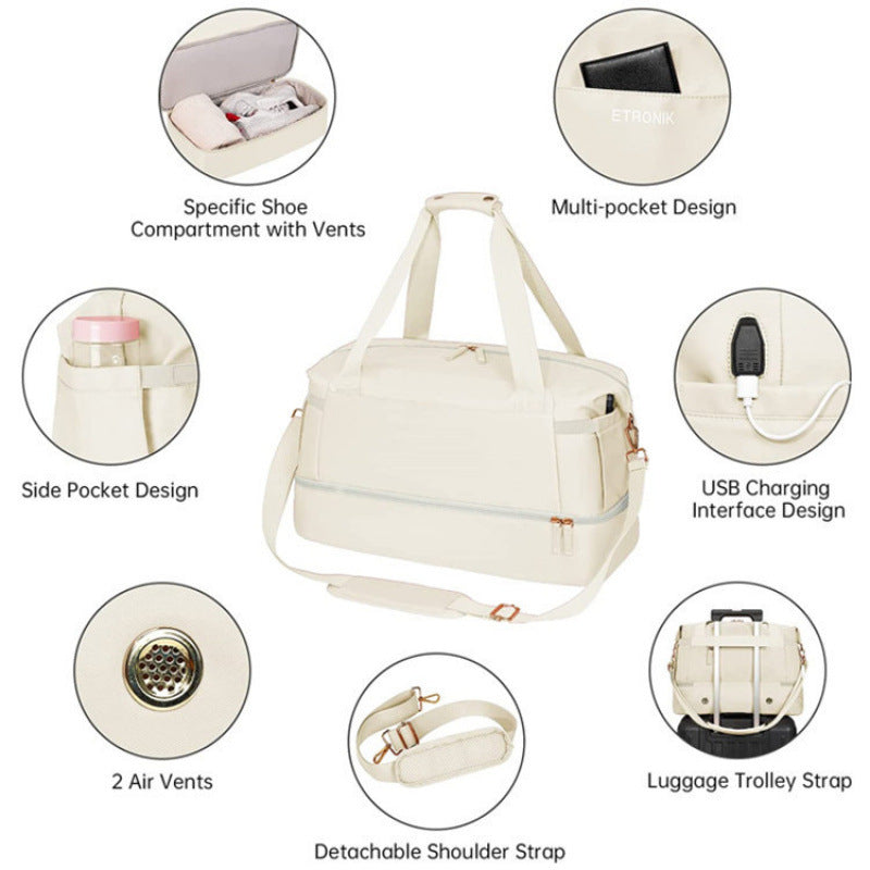 Multifunktionale Tragetasche mit Abnehmbarer Kosmetiktasche Brehn