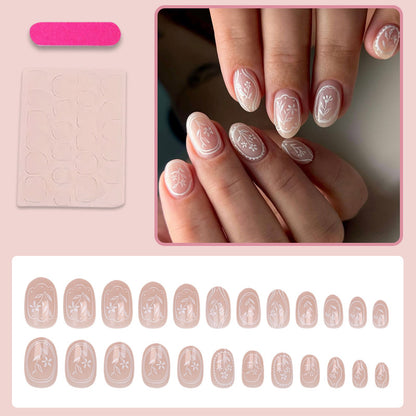 Kunstnagelset mit filigranen Blumenmotiven Brehn
