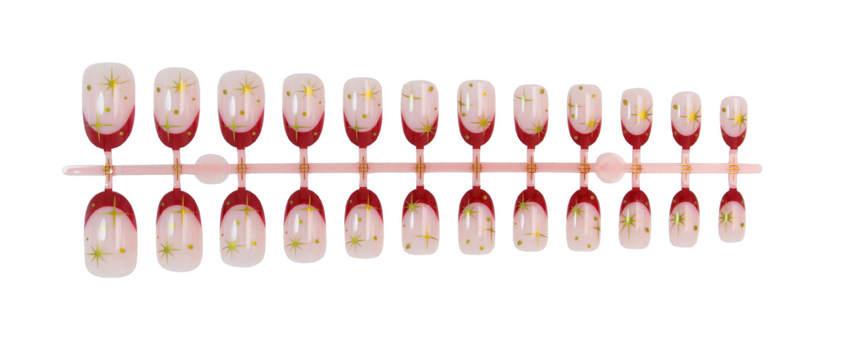 Kunstnagelset mit glamourösen Sternenmotiven und elegantem Farbverlauf Brehn