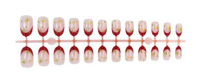 Kunstnagelset mit glamourösen Sternenmotiven und elegantem Farbverlauf Brehn